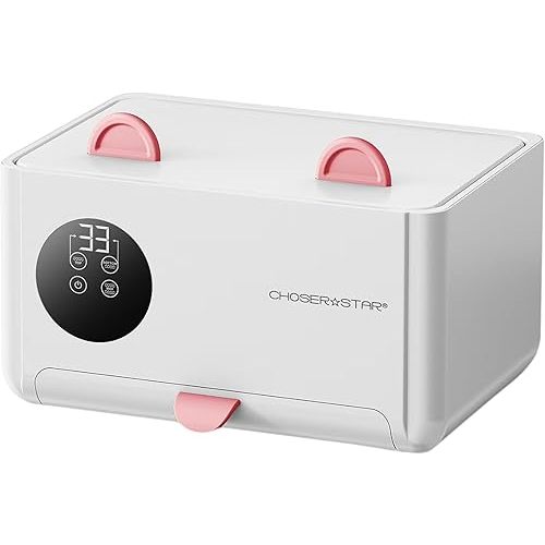 Wipe Warmer for Baby – Cat Ear Baby Wipe Warmer – Dual Layer with Face Mask Heating, 4 Temperature Settings, Upper & Lower Zone Control, Large Capacity, Constant Warmth for Newborn Night Care