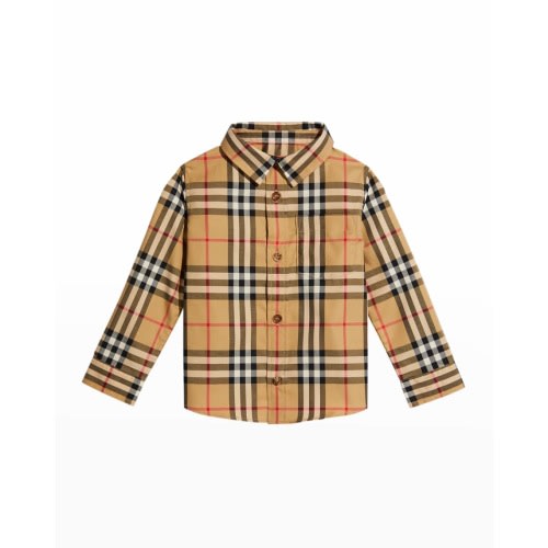 Boy's Owen Vintage Check Long-Sleeve Shirt, Size 6M-2