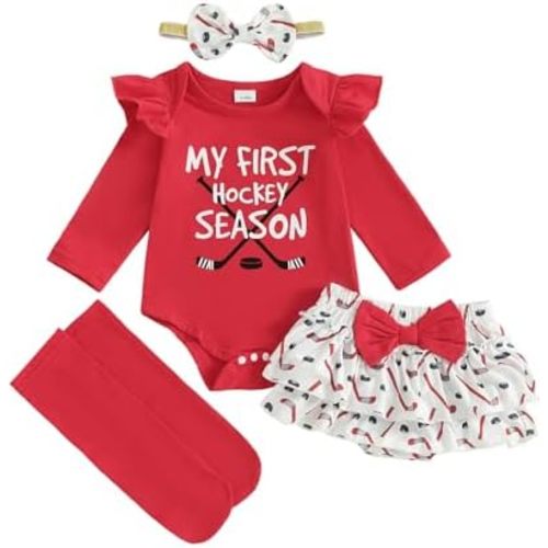 Hekkomird Baby Girl Cute Letter Long Sleeve Romper Layered Mesh Ruffled Skirt Bow Headband Leg Warmers Infant Fall Outfit