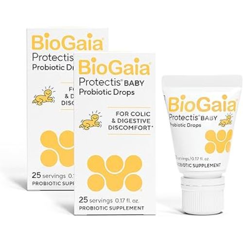BioGaia Protectis Baby Probiotic Drops | Baby Essentials for Colic & Gas Relief | Safe for Newborns | Ease Crying, Fussing, Colic, Gas, Spit-ups & Constipation | No Dairy, Soy & Gluten | 5mL (2-Pack)