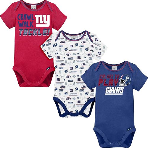 Gerber Baby NFL Team 3 Pack Short Sleeve Onesie Bodysuit