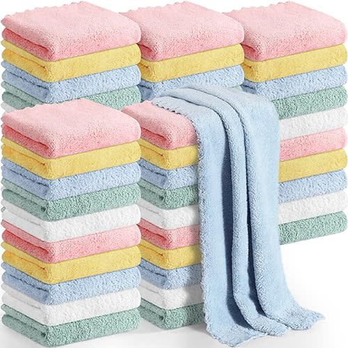 Newwiee 50 Pack Baby Burp Cloths 20''x10'' Absorbent Burping Cloths for Girl Boy Large Baby Rags Towels for Newborn Essential(Colorful)