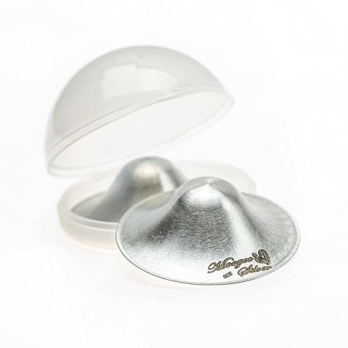 Moogco The Original Silver Nursing Cups - Nipple Shields for Nursing Newborn - Newborn Essentials Must Haves - Nipple Covers Breastfeeding - 925 Silver (X-Large Silver Nursing Cups w/Carrying Case)