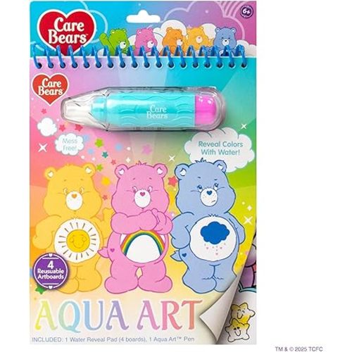Care Bears Aqua Art, Paint With Water Books for Kids, Reusable Water-Reveal Activity, Mess Free Coloring for Toddlers, Fun Toddler Toys, Road Trip Activities For Kids, Airplane Toys For Toddlers 1-3