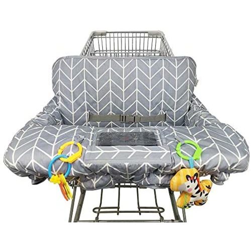 Shopping Cart Cover for Baby Cotton High Chair Cover, Reversible, Machine Washable for Infant, Toddler, Boy or Girl Large (Grey Arrow Print)