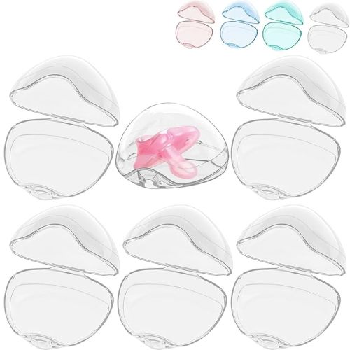 Pacifier Case,6 Pack BPA Free Pacifier Holder Case,Transparent Container Box for Baby Binky(Not Included),Essential Pacifier Accessories,Alway Keep Paci Clean,Easy to Clean(Transparent)