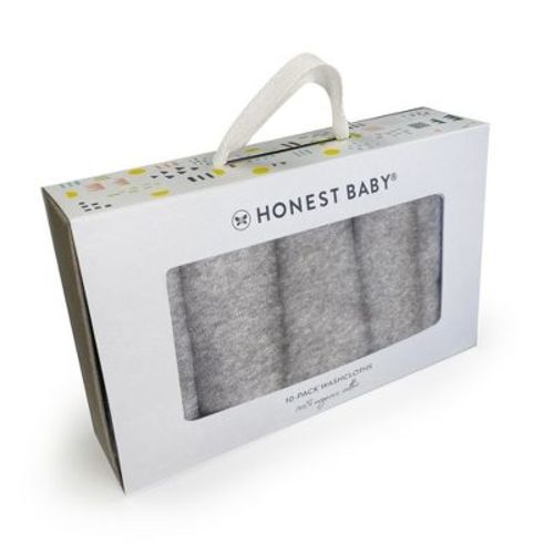 10-pack Everyday Easy Organic Cotton Washcloths Gift Set Gray Heather