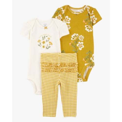 Baby Girl 3-Piece Floral Outfit Set - Ivory/Mustard - Carter's | Carter's