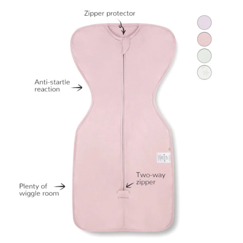 Front Opening Zip Up Swaddle 0.5 TOG - Cameo Pink