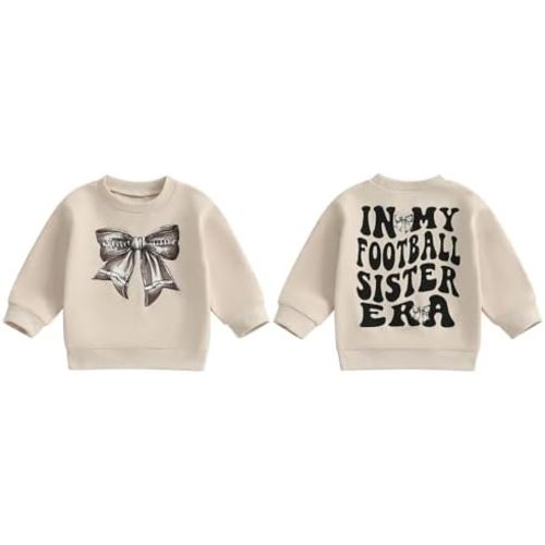 Toddler Girl Football Outfit Baby Girl Football Shirt Crewneck Sweatshirt Game Day Top Fall Winter Spring Clothes