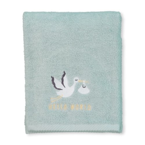 Light Grey Baby Organic Embroidered Towel | Best&Less™ Online
