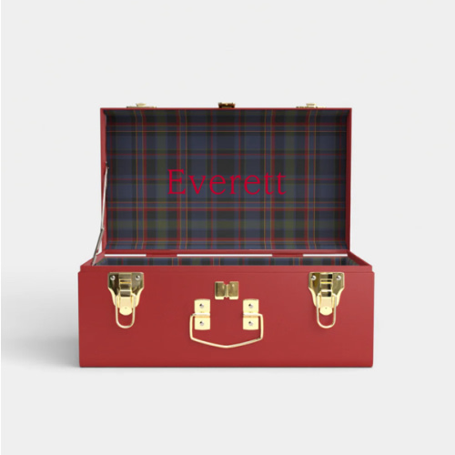Mini Trunk - Red - PK Plaid / Embroidery
