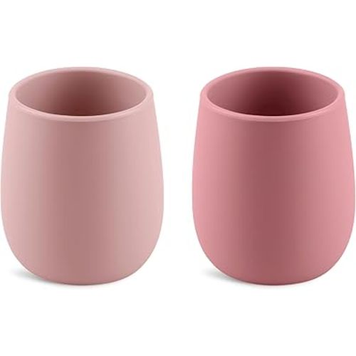 Silicone Tiny Open Cups, Training Cups for Baby Led Weaning (Blush/Mauve)