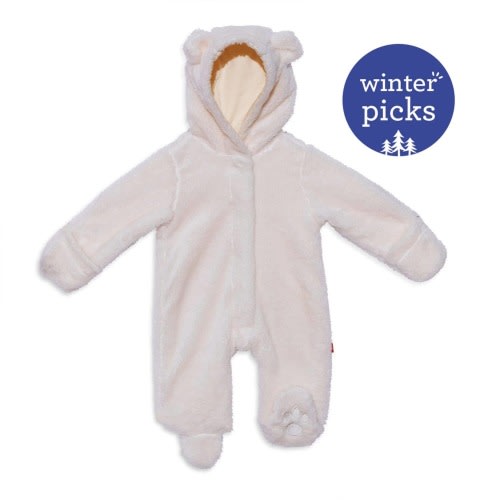 egret with solid lining Minky Magnetic Pram