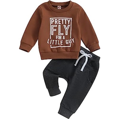 Sprifallbaby Toddler Newborn Baby Boy Outfit Bro Long Sleeve Sweatshirts Pants Clothes Set Infant Boys Fall Winter 2PCS