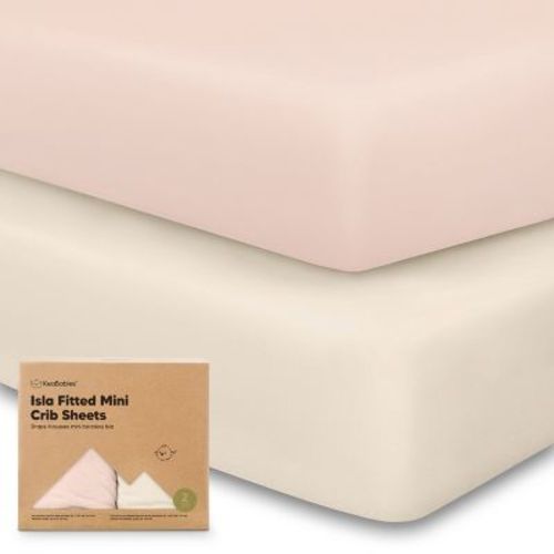 Keababies 2-pack Isla Mini Crib Sheets, Pack And Play Sheets Fitted, Pack N Play Sheets, Fitted Crib Sheet (cameo)