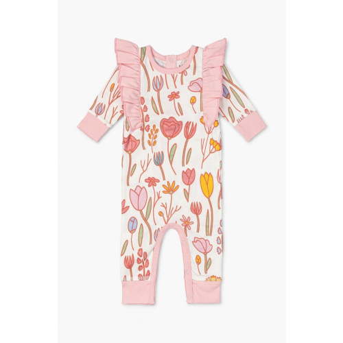 M+A by Monica + Andy Organic Cotton Long Sleeve Double Ruffle Romper, Sizes Newborn - 9 Months