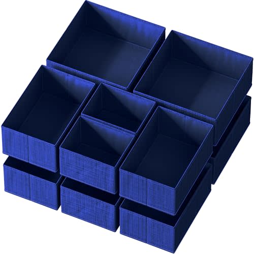 Drawer Organizer Clothes Set of 12 Navy - Dresser Organizer For Nursery, Bedroom, Closet - The Perfect Baby Clothes Organizer and Storage & General Nursery Organization or Dresser Drawer Organizers