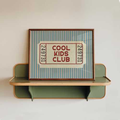 Cool Kids Club Wall Art Print | Retro Ticket Print | Playroom Art | Horizontal Wall Art | UNFRAMED | KIKIANDNIM