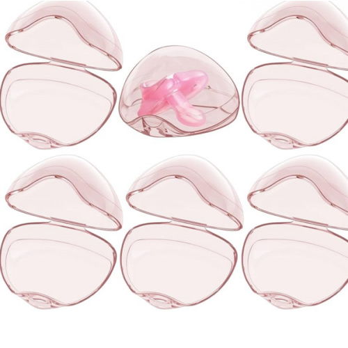 Smlpuame Pacifier Case,6 Pack BPA Free Pacifier Holder Case,Transparent Container Box for Baby Binky(Not Included),Essential Pacifier Accessories,Alway Keep Paci Clean,Easy to Clean(Pink)