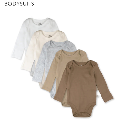 5-Pack Organic Cotton Long Sleeve Bodysuits | Honest Baby Clothing