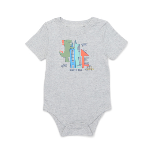 Garanimals Baby Boy Short Sleeve Brushed Jersey Graphic Bodysuit, Sizes 0-24 Months