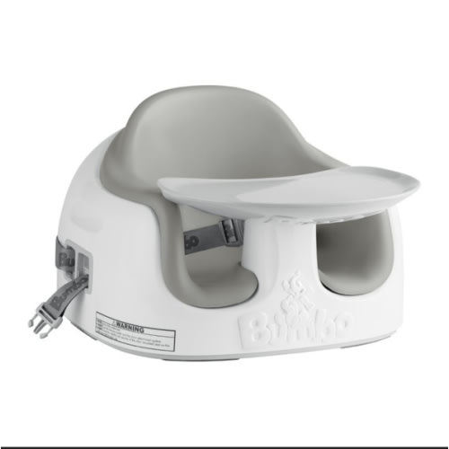 Bumbo Baby Infant Toddler Soft Foam Multi Seat with Removable Tray and Safety Buckle Straps for Kids' 6-36m - grey