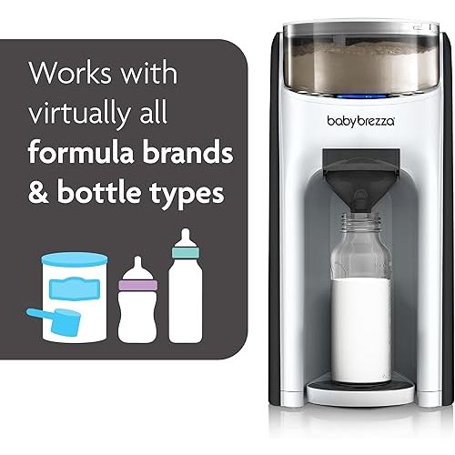 Baby Brezza New and Improved Formula Pro Advanced Formula Dispenser Machine - Automatically Mix a Warm Formula Bottle Instantly - Easily Make Bottle with Automatic Powder Blending, White