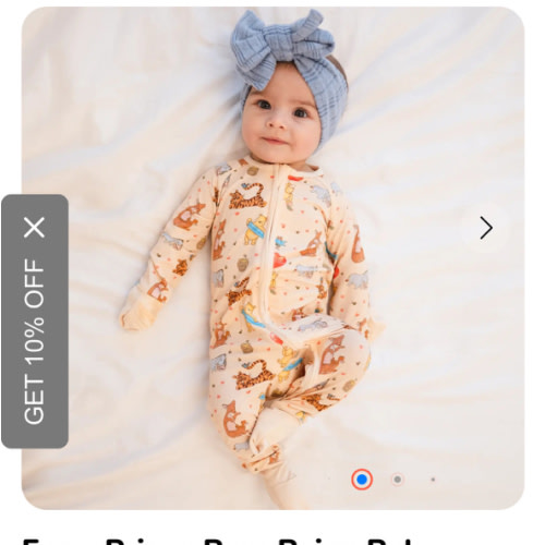 FancyPrince Mother's Day Bear Beige Baby Bamboo Zipper Romper Pajamas