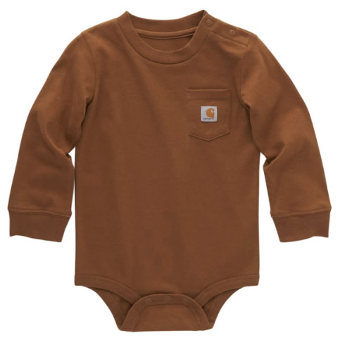 Carhartt Infant Boys' Logo Pocket Long Sleeve Onesie