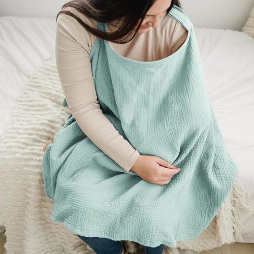 Konssy 100% Cotton Muslin Breastfeeding Cover with Hoop
