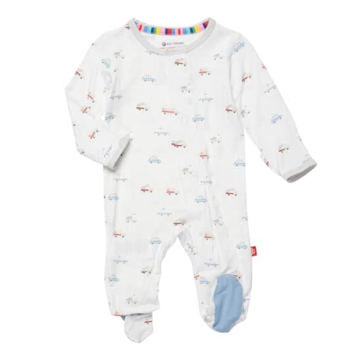 Magnetic Me Boys Modal Magnetic Baby Footie Pajamas | Silky Soft Modal Fabric | Baby Sleepers Available in Sizes PRE - 24M