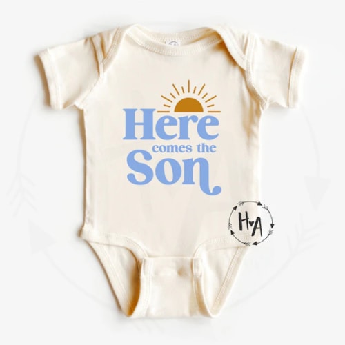 Here Comes the Son Baby Boy Onesie® Baby Boy Gender Reveal - Etsy
