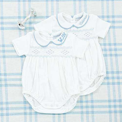 Short Sleeve Smocked Bubble // Monogram Onesie, Custom Name, Coming Home Outfit, Hospital Outfit, Monogram Bubble, Baby Gift, Shower Gift