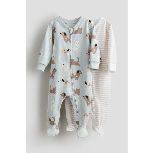 2-PACK ZIP-UP PAJAMA JUMPSUITS