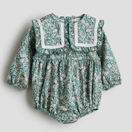 FLORAL-PRINT POPLIN ROMPER SUIT