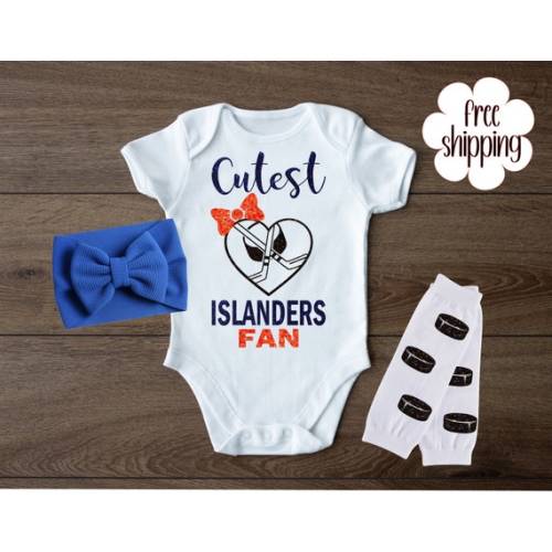 Cutest Hockey Fan Baby Bodysuit Hockey Baby Bodysuit NY - Etsy
