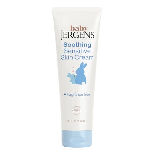 Jergens Baby Soothing Sensitive Skin Cream, Baby Cream for Infant Dry Skin, Pediatrician-tested, Fragrance-free, 8 Fl Oz