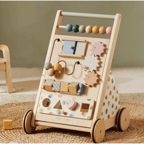 Tiny Land® Versatile Natural Wooden Baby Walker
