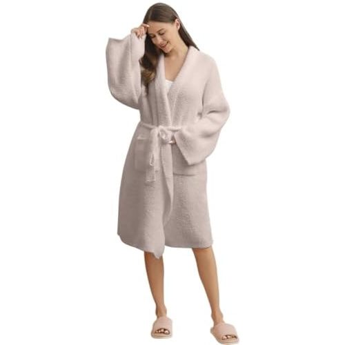 bearberry Hooded Robe Cozy In The Wild Robe Lightweight Soft Plush Bathrobe with Pockets for Women