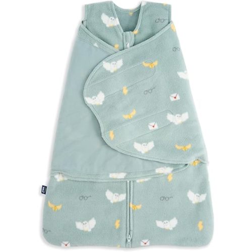 HALO Harry Potter Microfleece Sleepsack Swaddle, 3-Way Adjustable Swaddle Blanket for Newborn and Infants, TOG 3.0 for Cold Climates, Harry Potter Hedwig, Newborn,0-3 Months