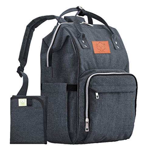 KeaBabies Baby Diaper Bag Backpack - Large Baby Bag for Boys, Girls, Waterproof Multi Function Travel Diaper Backpack with Changing Pad, Durable Travel Essentials for Moms and Dads (Mystic Gray)