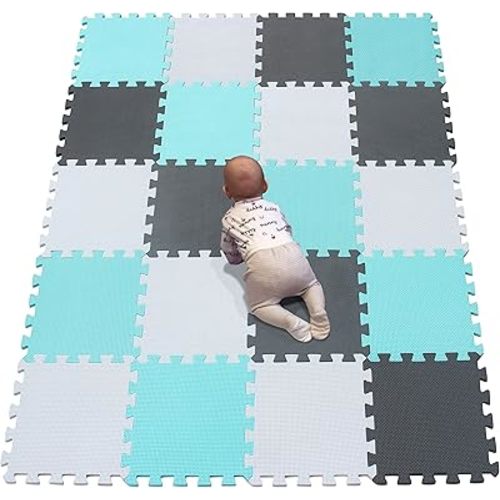 YIMINYUER® 20 Tiles (30cm×30cm×1cm Each Tile) Baby Soft Puzzle Play Mats, Kids Thick EVA Foam Floor, Toddlers & Children's Soft Interlocking Mat R01R08R12G301020