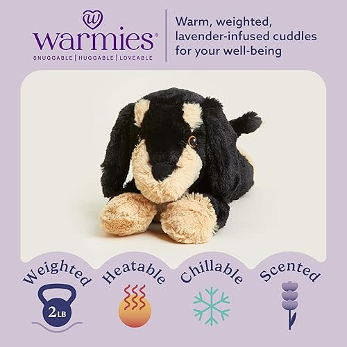 warmies Microwavable & Weighted Stuffed Animals, Dachshund - Heated Stuffed Animal Plushie for Warmth & Comfort - Cute Soft Plush Toys for Adults & Children (Boys, Girls, Babies & Toddlers)