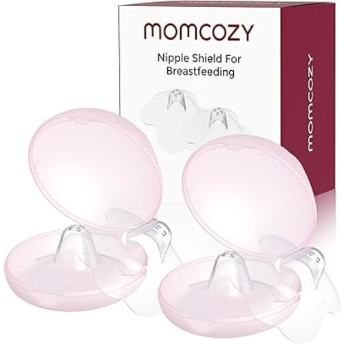 Momcozy Nipple Shield, Floral Contact Nipple Shield for Breastfeeding Moms with Flat or Inverted Nipples, Made Without BPA/BPS, 24mm, 2 Pairs