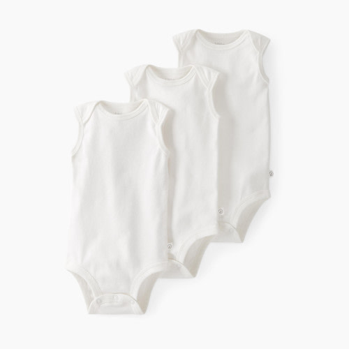 Carter's Little Planet Sleeveless Organic Cotton Bodysuits (3 Pack) - Cream, 3M