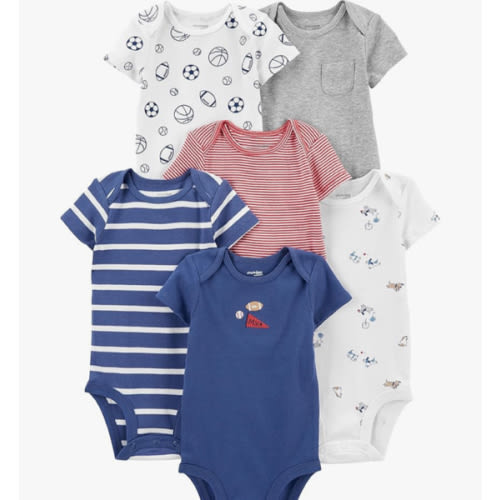 Simple Joys by Carter's Baby Boys' 6-Pack Short-Sleeve Bodysuit