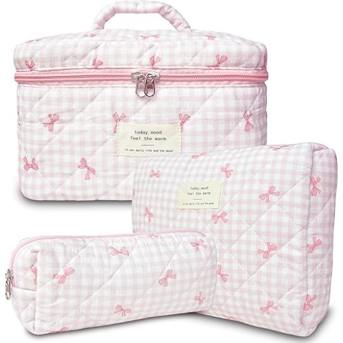 Travel/ Daycare Bags - Plaid Bow-Pink