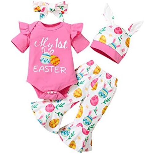 Baby Girl My 1st Easter Outfit Infant Easter Bell Bottom Outfit
