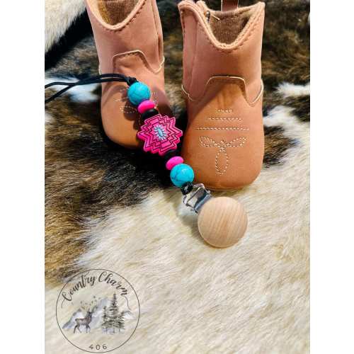 Pacifier Clip Personalized|Custom Paci Holder|Binky Clip|Baby Gift| Baby|Baby Shower Gift|Newborn Wooden Clip| Western pacifier holder|